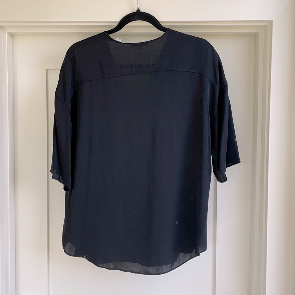 Vince Silk TALL-Friendly V-Neck Popover Top - Picture 6 of 7
